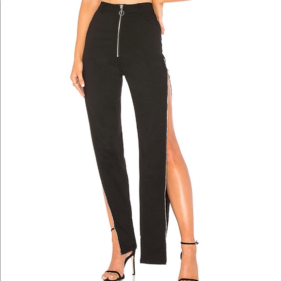 Danielle Guizio Maud Zipper Pant in Black
